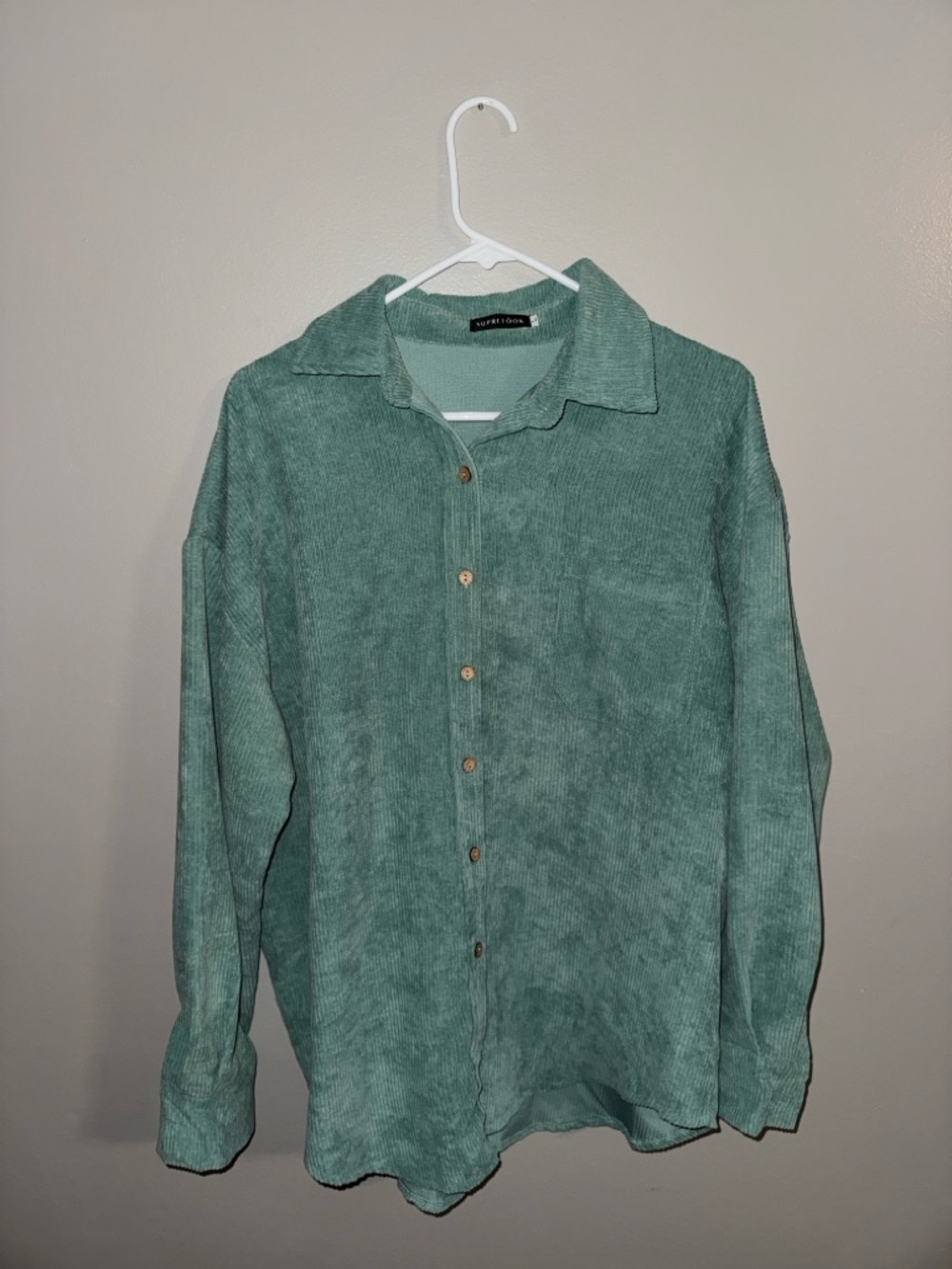 Mint Green Corduroy Button Down Shirt